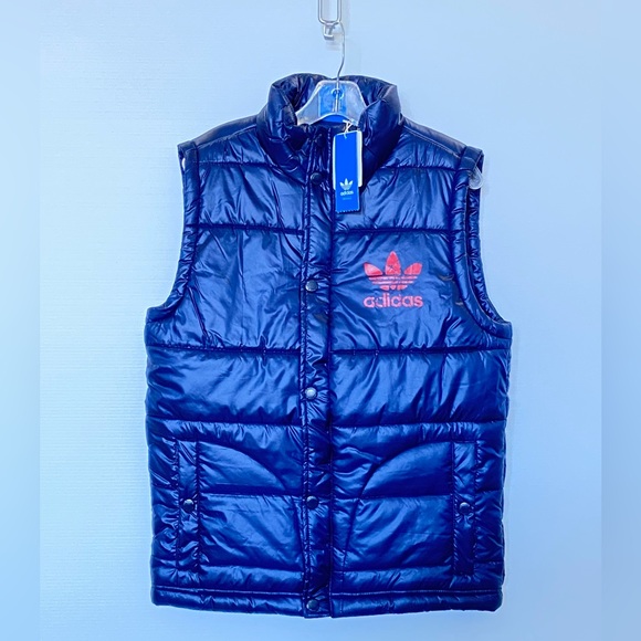 ADIDAS MENS BLUE PUFFER VEST - Picture 2 of 2